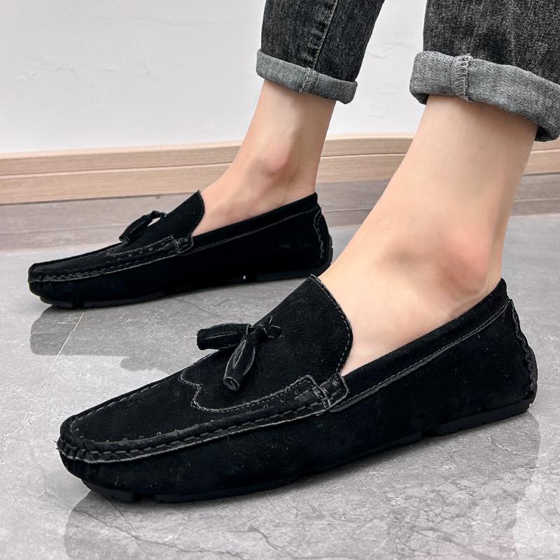 Suede Men Casual Shoes Luxury Brand Mens Loafers Comfort Breathable Slip-on Leather Driving Shoes Lazy Shoes Moccasins