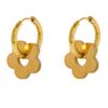 Flower earrings stainless steel high-end stud earrings fashion versatile trend temperament niche style