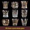 European Gilded Crystal Whisky Glass