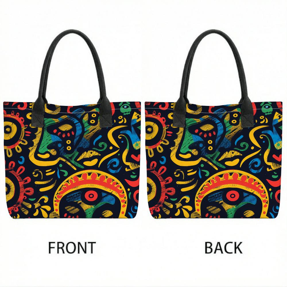  Colorful Graffiti Tote Bag Casual Large Capacity Shoulder Handbag for Daily Use