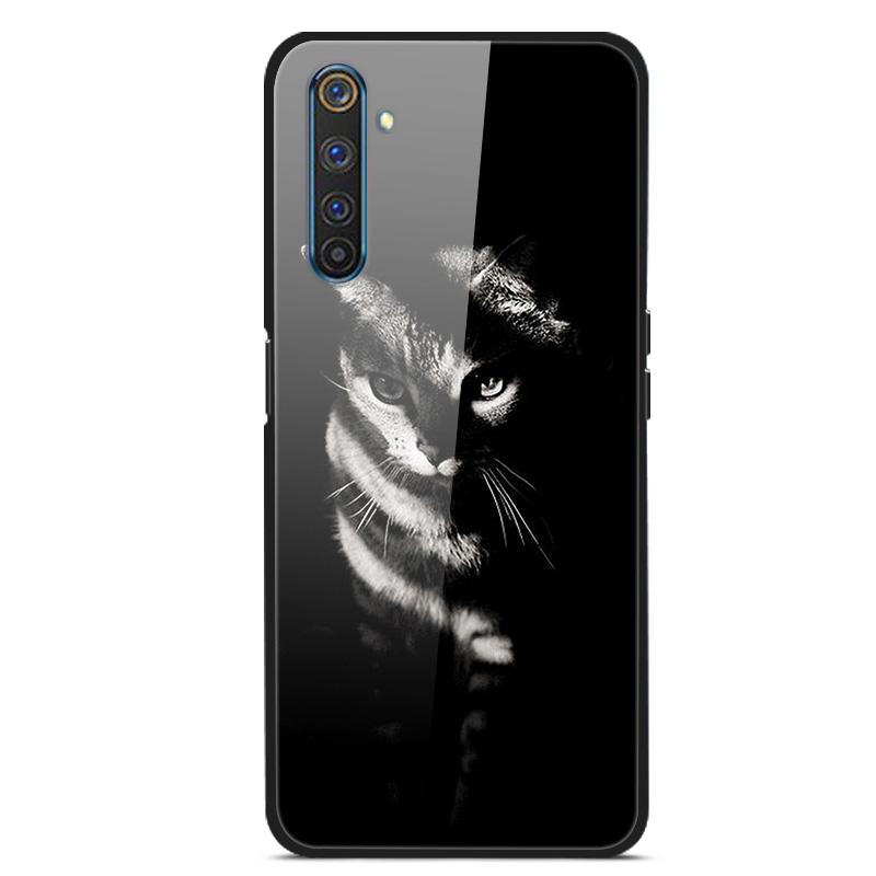 Para OPPO Realme 6 pro Fundas Vidrio Templado Cubierta Trasera del Teléfono para Realme 6pro Fundas con Parachoques de Silicona coque en Realme6 6S 6 s 6i