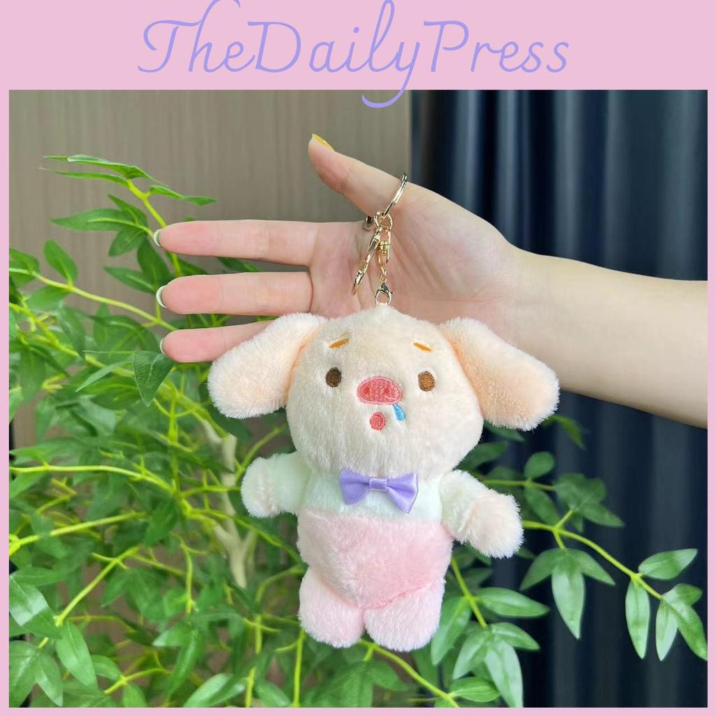 Cute And Fun Plush Pig Keyring With Short Plush Texture Available In Light Green Blue And Pink Colors