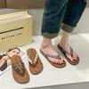 Internett-kjendis sandaler flip-flops kvinner sommerbruk flate såler ferie føtter blomstrete strandsko kvinner sandaler ved sjøen