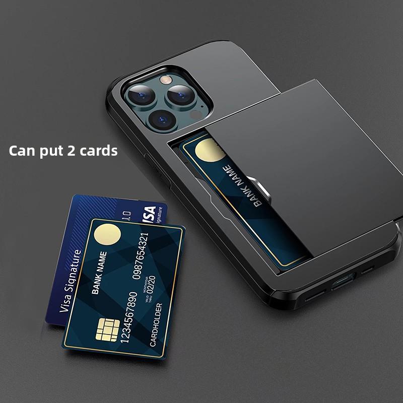 Push cover Apple 16 mobile phone case is suitable for iPhone17pro card 14 protective cover 13 anti-drop SE3 business anti-drop 13pro all-inclusive
