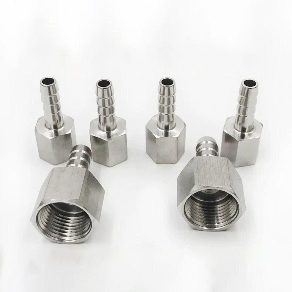 1Pcs 111 Stainless Steel Hose Barb Connector Silver Tone Straight Design Pipe Fitting Connector 6-19mm Barb Sizes