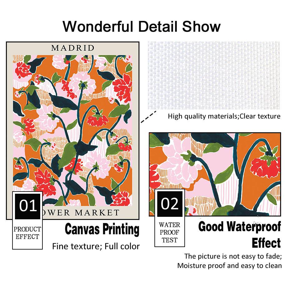 Flower Market London Paris Libon Abstract City Poster And Prints Wall Art Canvas Painting Hotel Bar Pictures Living Room Decor