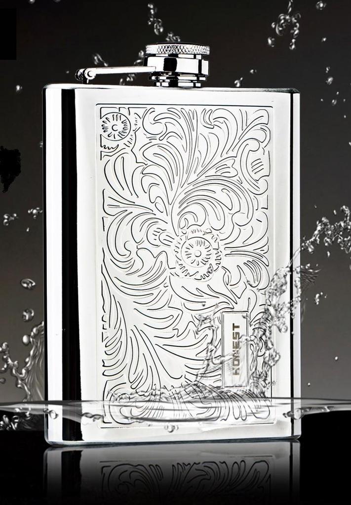 Honest Skittles Bottle 8oz Whiskey Portable Bottle Hip Flask Arabesque Pattern [Item]