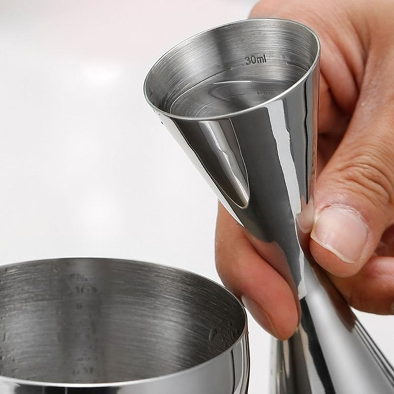 Messbecher Cocktail-Jigger Cocktailshaker Edelstahl Flüssigkeit Mini-Espresso-Shotglas Küchen-Bar-Zubehör