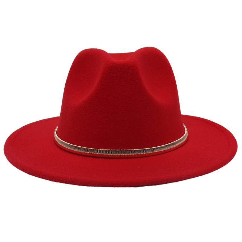 European And American Cashmere Top Hat Gold Ring Accessories Fashion Jazz Hat Four Seasons Popular Felt Hat Gentleman Lady Big Edge Hat (