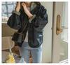 Women's Versatile Reversible Plaid Short Jacket - Korean Style, Spring/Autumn 2025, Loose Fit, Small Size Trench Coat