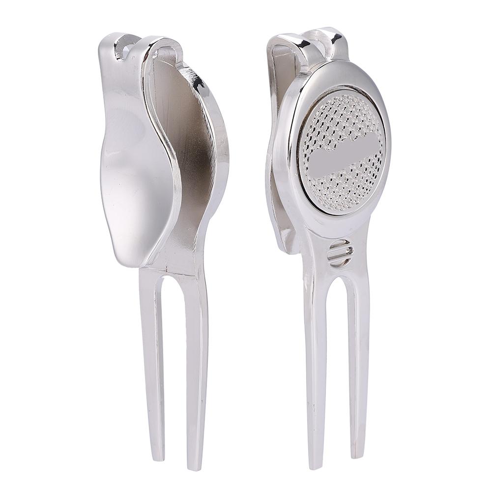 Stylish Zinc Alloy Divot Repair Tool Magnetic Ball Marker Golf Accessory(D102 Silver)