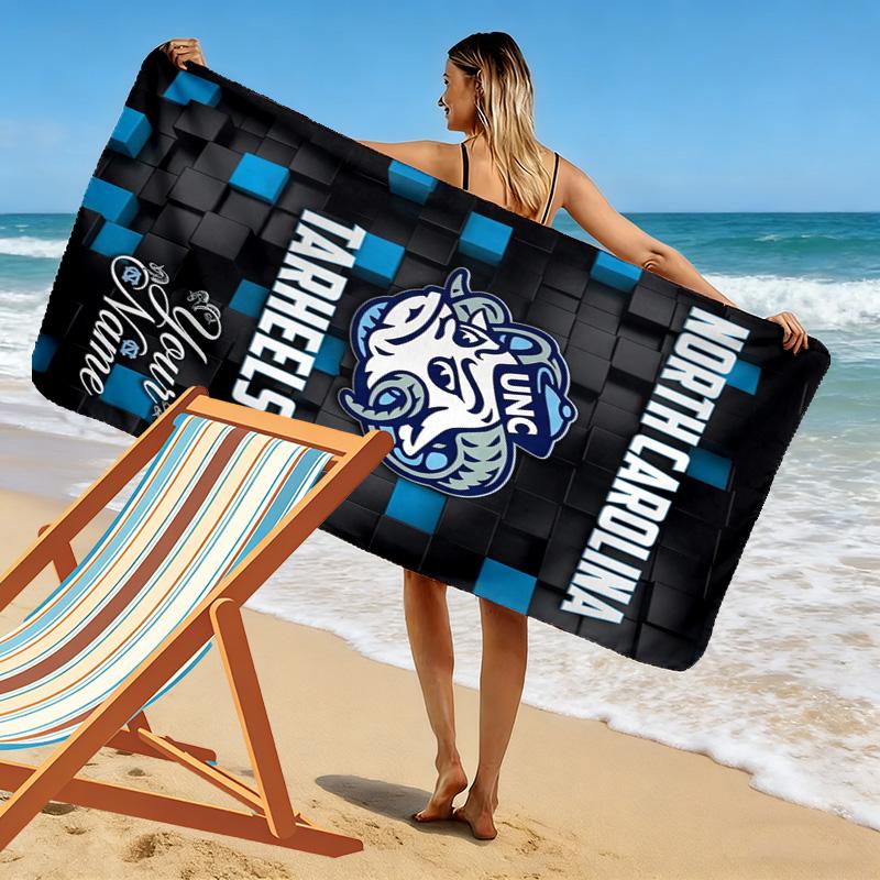 Name Custom North Carolina Print Beach Towel, Large Soft Quick Dry Towel for Beach Camping Swimming