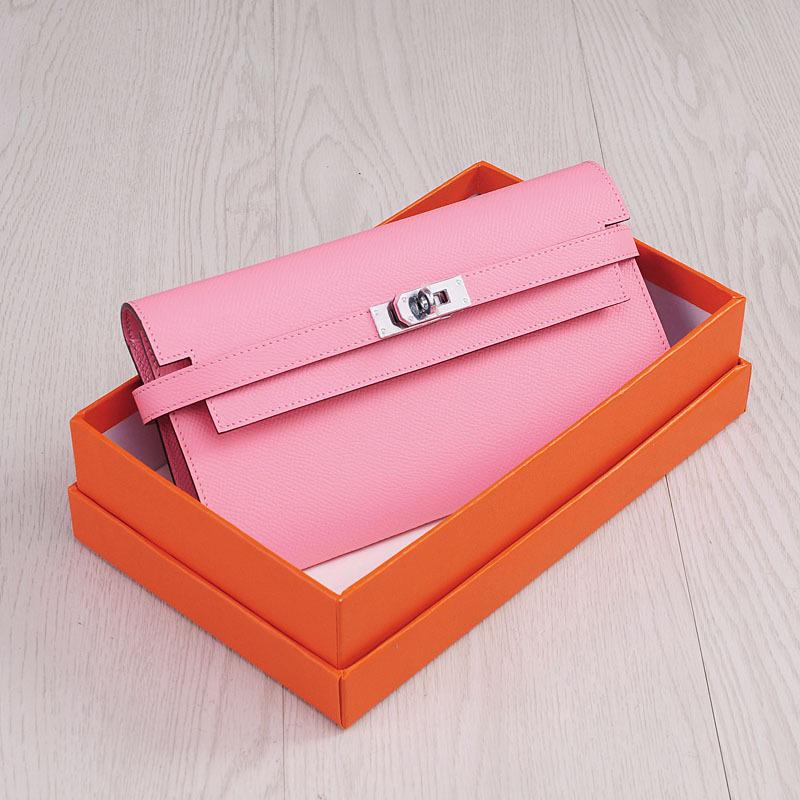 Cartera larga elegante de piel de vaca con estampado de palmeras para mujer