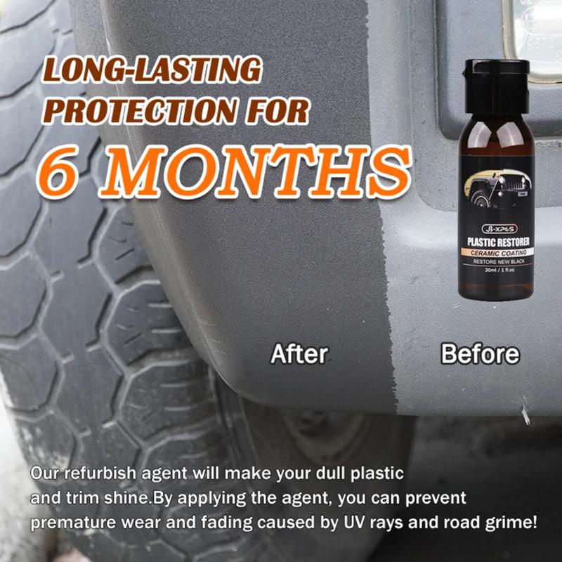Car Plastic Restorer Ceramic Coating Long-Lasting Protect Repair Whitening Black Shine Plastic Trim Rubber Care Crystal Plating