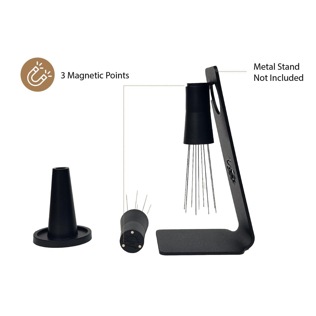 MiiCoffee WDT Espresso Dispersion Tool, Magnetic Coffee Stirrer with 0.4mm 9 Mounting Pins and 9 Extra Needles, Espresso Coffee Stirring Tool with
