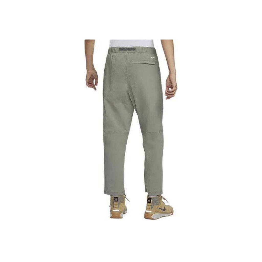 Nike SS24 Logo Embroidered Straight Leg Woven Casual Pants Men Bottoms Gray-Green FN2451-053