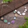 Color Round Irregular Alloy Necklace, Oil Drop Exaggerated Shape Women's Wire Necklace
