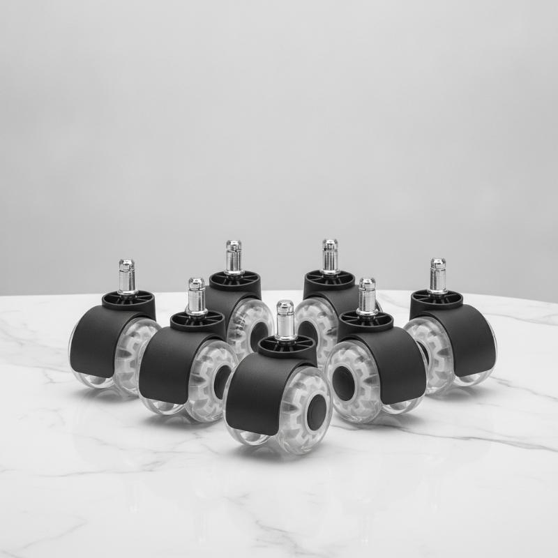 Universal Silent Rubber Office Chair Caster Wheels 1/5Pcs 360 Swivel No Noise for Conference Room Home Office Chairs