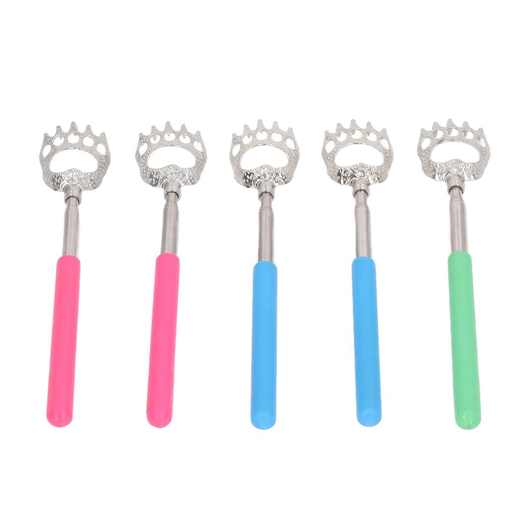 5 Pcs Portable Retractable Itch Scratcher Stainless Steel Retractable Back Scratcher for Home Random Color