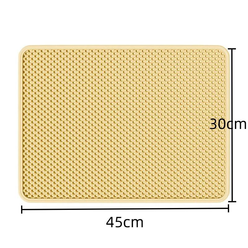 Double Layer Cat Litter Mat Urine Resistant Anti Spill Litter Trapping Pad Non Slip for Cat Cage Litter Box Area