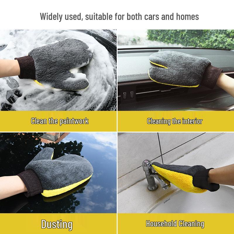 Coral Fleece Double-sided Super Absorbent Car Wash Mitt