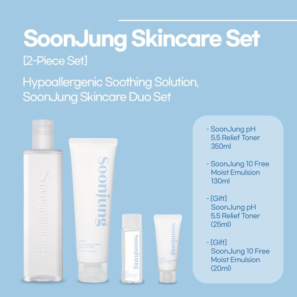 ETUDE HOUSE SoonJung Skincare Duo Set, Moisturising, Kbeauty, Korean cosmetics, sample