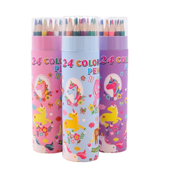 12/18/24/36/48Pcs Colored Pencil Presharpened Soft Core Student Stationery Drawing Pencil for Kindergarten