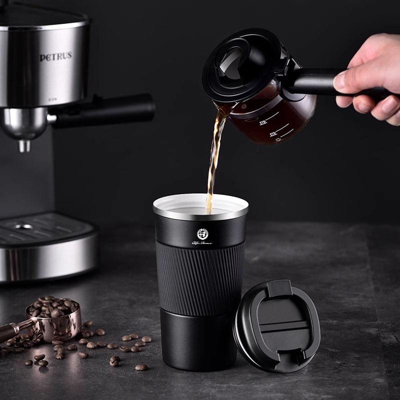 510ML Car Coffee Cup 304 Stainless Steel Car Thermos Automotive Decorative Stickers For Alfa Romeo Giulia Giulietta Tonale MITO vs2