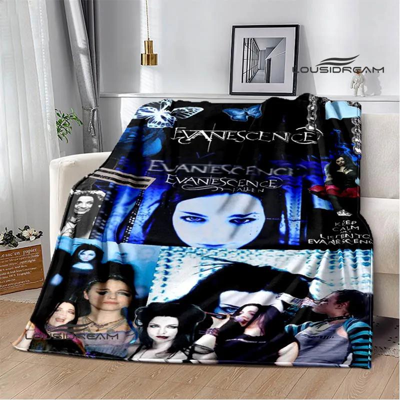 EvaneScence Band Retro Printed Fashion Warm Blanket Flannel Blanket Bed Linings Home Travel Birthday Gift