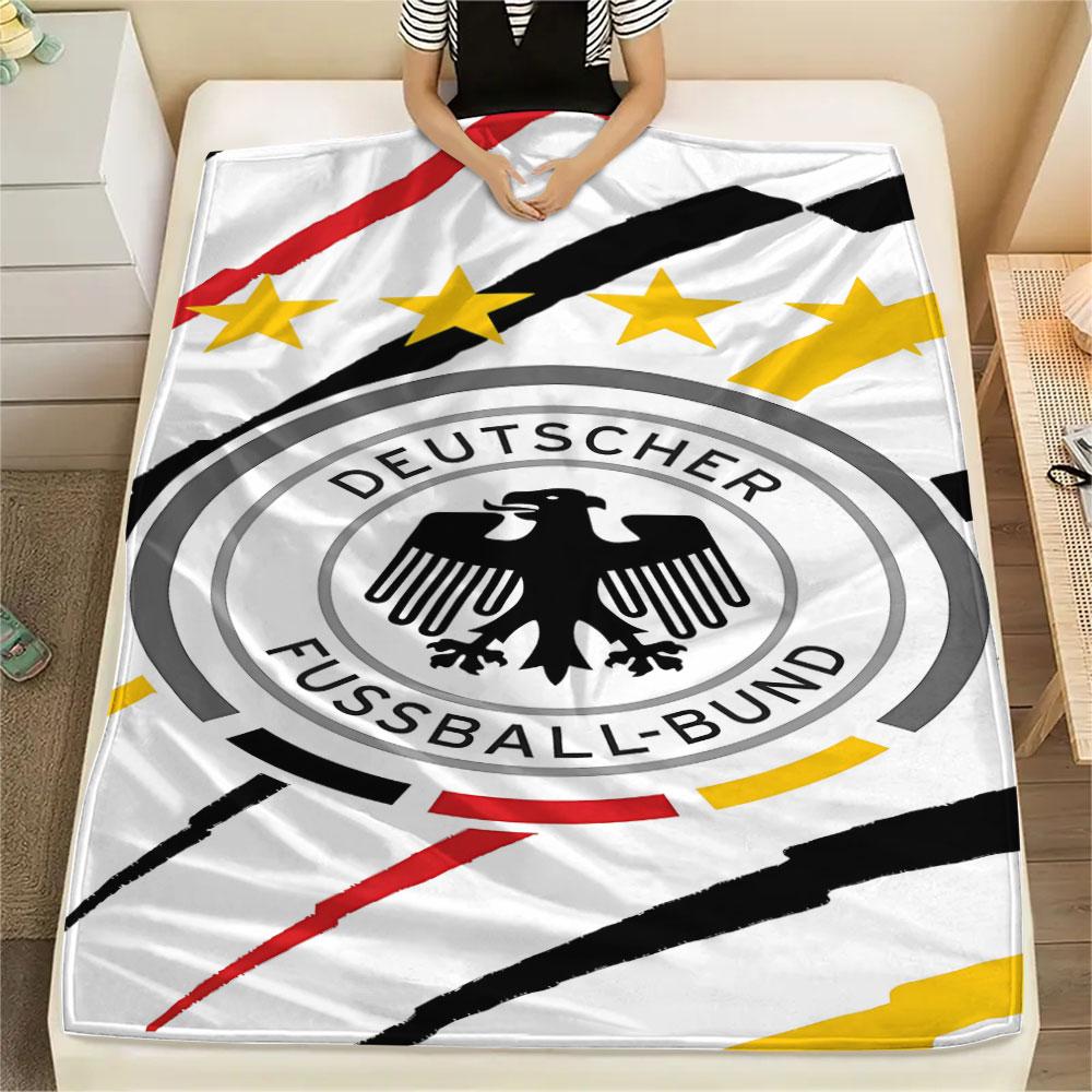 1PC Germany National Football Team Patterned Flannel Blanket Suitable For All Seasons for Home Decor Warmth and Comfort Gifts Holiday Present