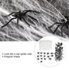 200g Halloween Spider Webs Stretch Cobwebs with 215 Plastic Spiders for Halloween Haunted House Indoor Outdoor