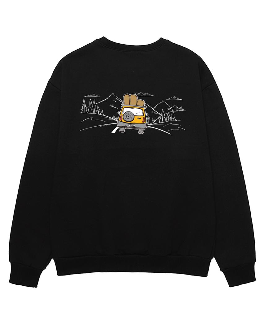 VANNWORKS Retro Camping Oversized Sweatshirt (Vls0015) Black (Type B)