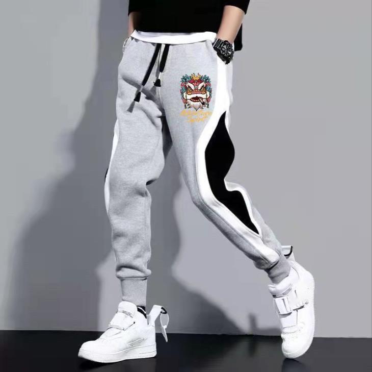 Spring Summer Men's Sports Pants Male Loose Fitting Leggings Patchwork Running Training Casual Pants Outfit Trouser