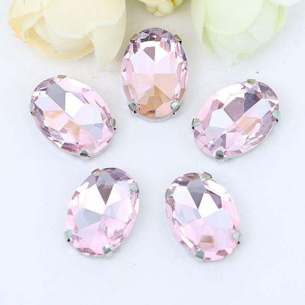 50Pcs/Pack With Silver Claw Glitter Sewing Rhinestones Sew On Diamond Beads Ornament  For Needlework