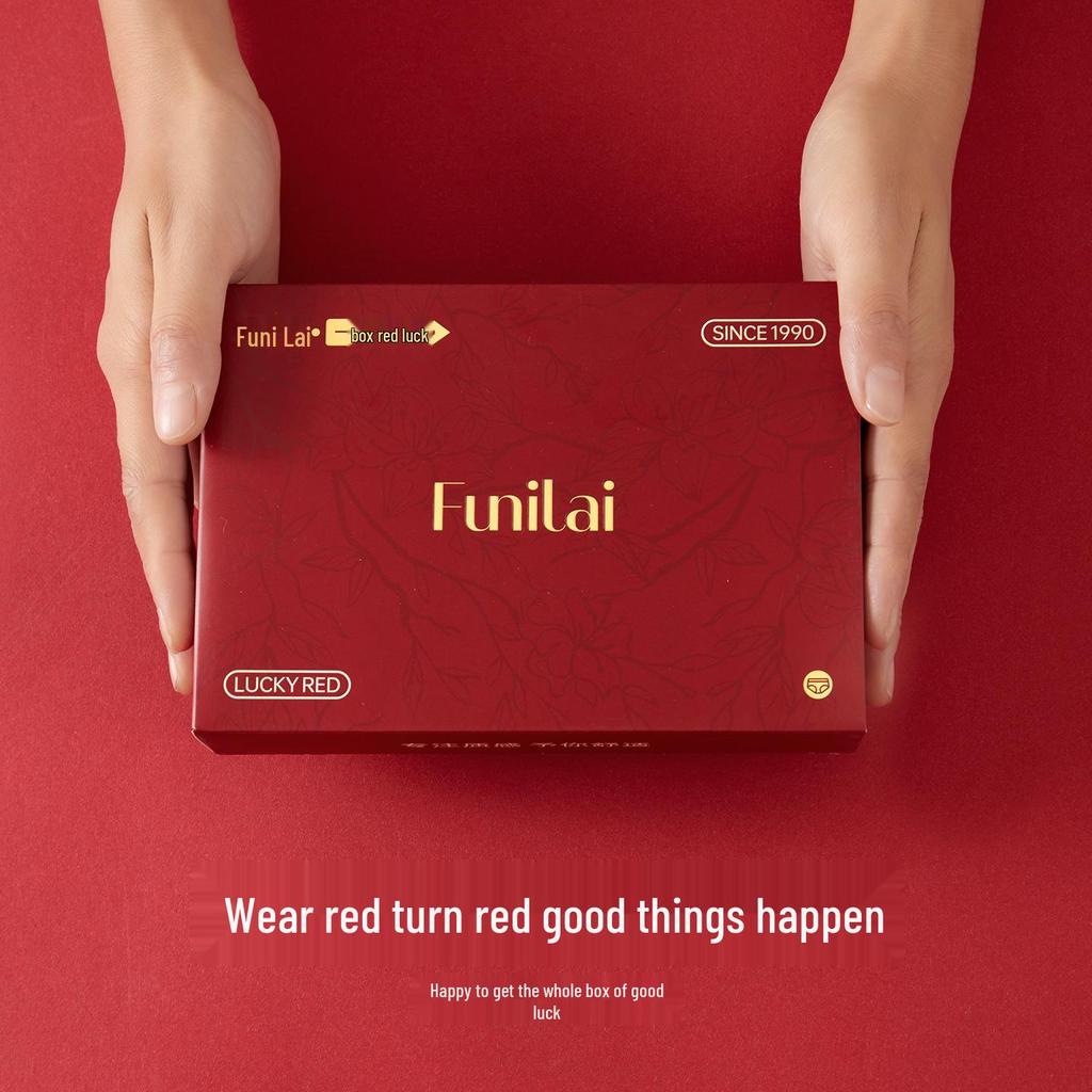 Funi Lai Women's Antibacterial Red Underpants - Pure Cotton, New Year, Wedding, Year of the Horse 2026
