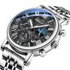 Business Gold Quartz Watches For Men Chronograph Calendar Man Watch Fashion Moon Phase Waterproof Men's Wristwatches