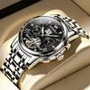 OLEVS Men's Automatic Watch Black Stylish Waterproof Calendar Display Business Fashion Timepiece