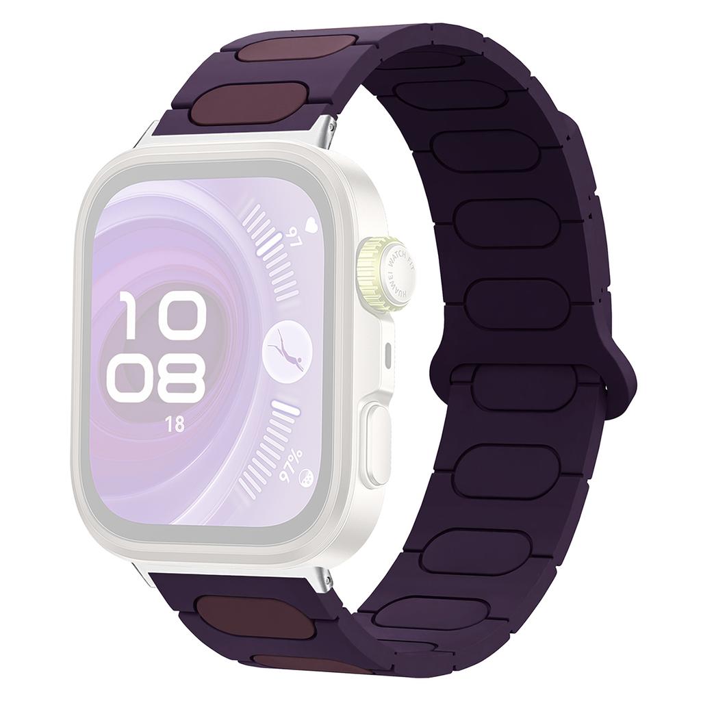 Oval Design Magnetic Strap for Huawei Watch Fit 4 Pro/Fit 4/Fit 3 Silicone Watch Band Dual Color
