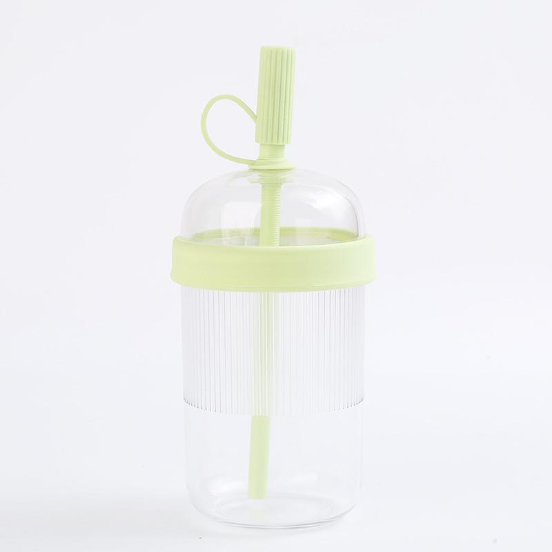 540ML Große Kapazität Wiederverwendbar Tritan Material Milchtee Saft Kaltgetränk Strohhalmbecher Unisex Tragbar Transparenter Kunststoff Kaffeebecher