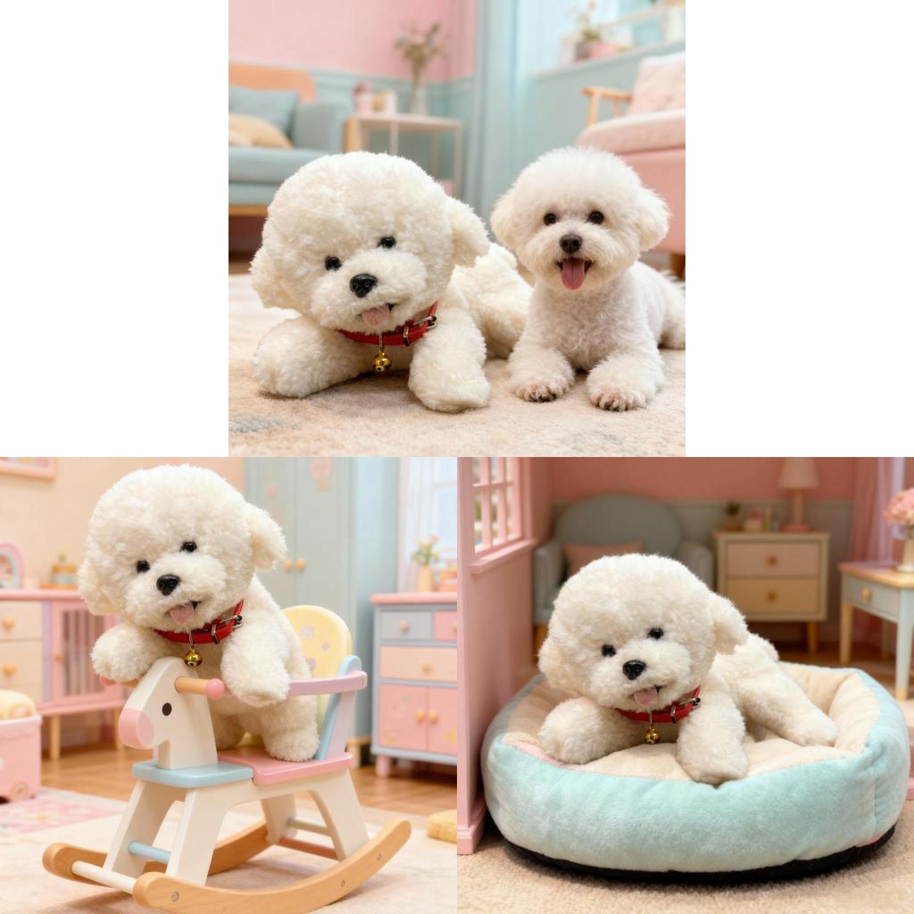 Plush Bichon Dog Toy With Soft Pp Cotton Filling For Kids Gift And Play