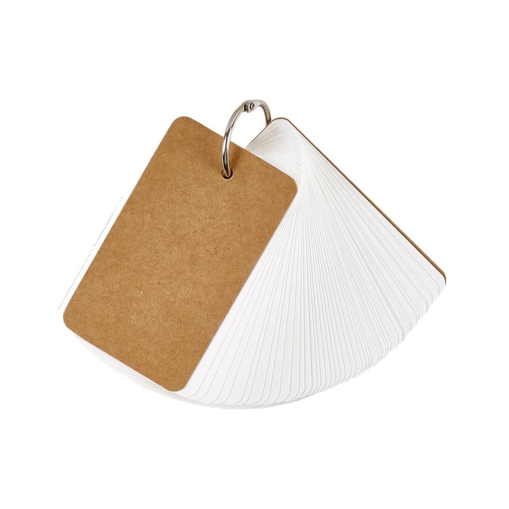Portable English Word Cards: Hard Cardstock Pocket Ring-Bound Notebook.