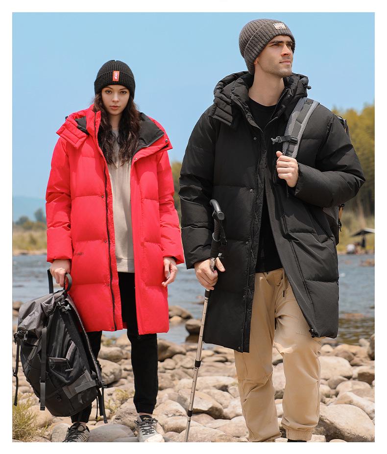 Stylish Mid-length Winter Down Jacket: Warm, Slimming Coat for Couples