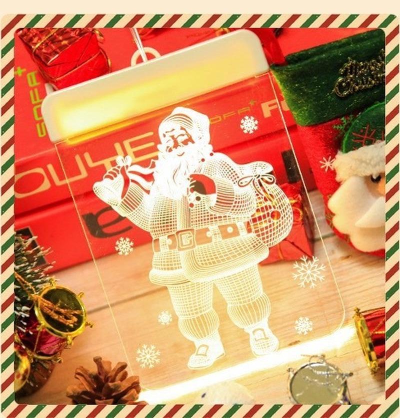 LED Light Christmas Decoration Supplies 3D Bell Snowflake Hanging Lamp Romantic Room Decoration Acrylic Curtain Lamp House Decor