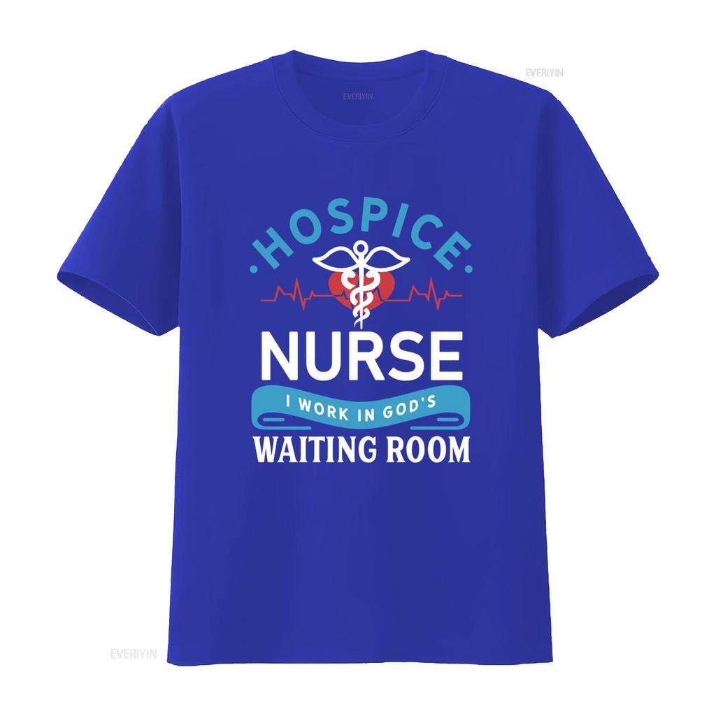 Hospice Nurse T Shirt I Work In Gods Waiting Room Design Medical Symbol Heartbeat Line Print Christian Apparel Vintage