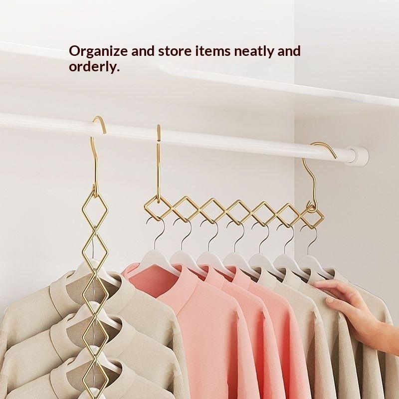 Magic Space Saving Clothes Hangers Foldable Closet Organizer Wardrobe Clothing Cascading Rack 7 Slots For Pants Dresses Coats