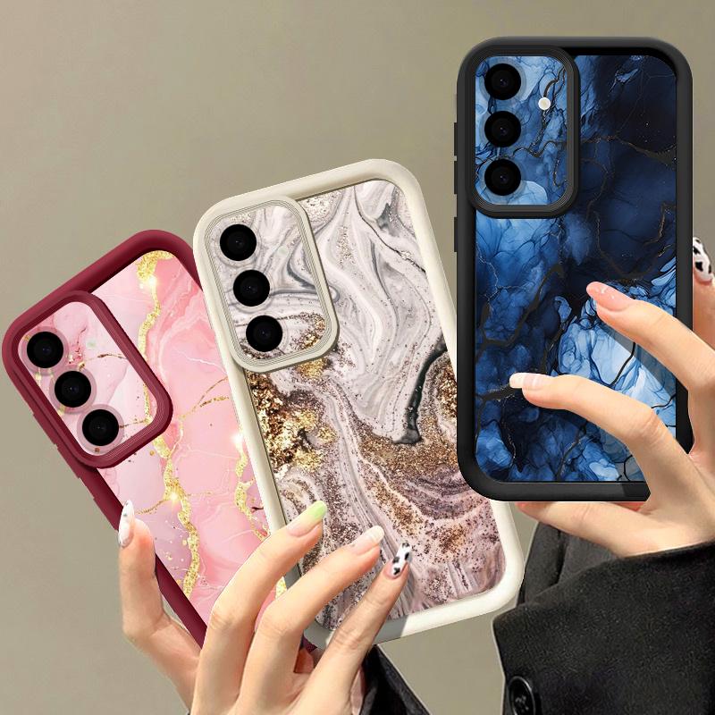 Colorful Marble Print Case For Samsung A57 A37 A27 A17 S26 Ultra S25 FE A56 A36 A26 A16 A55 A35 A25 A15 A54 5G S21 S22 S23 S24 Plus Shockproof Cover