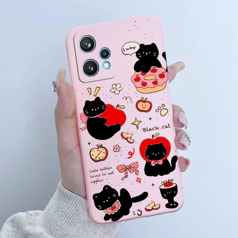 For Realme 9 Pro Plus Phone Case RMX3392 RMX3393 Flower Girl Design Soft Silicone TPU Back Housing For Realme9 4G RMX3521 Covers