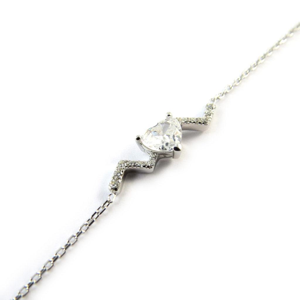 Altesse [P0572] - Silver Bracelet 'Love' Silver White (rhodium Plated)