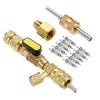 Valve Core Remover Installer Tool Kit with Dual Size 1/4 & 5/16 Port for with R22 R12 R407 R410 R404 R32 R600 HVAC System