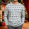 Men's Corduroy Long Sleeve Crewneck Top with Christmas Print for Holiday Casual Wear